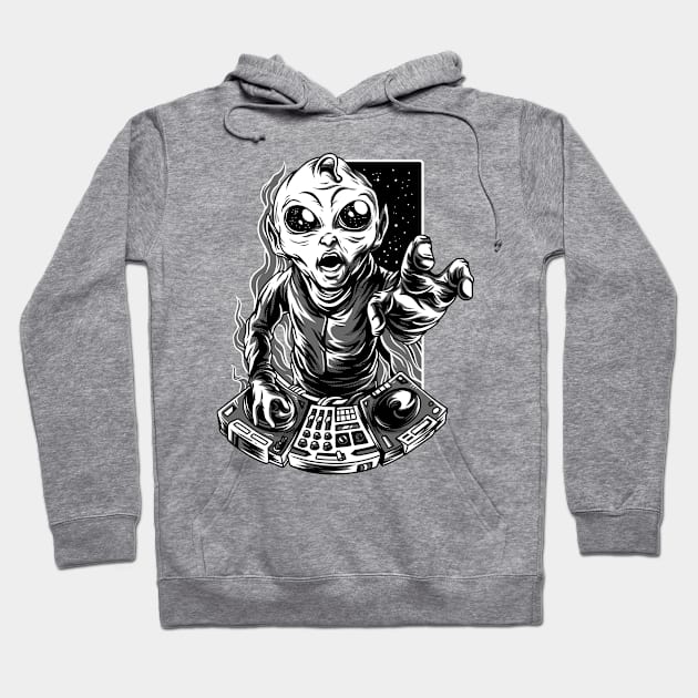 DJ Monster from outer space Hoodie by MonstersAcademy